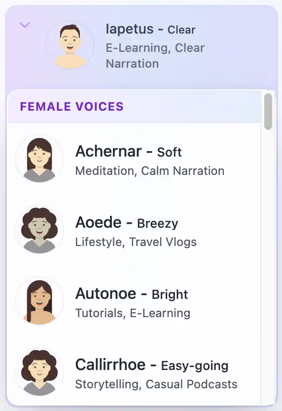 Female AI Voice Options