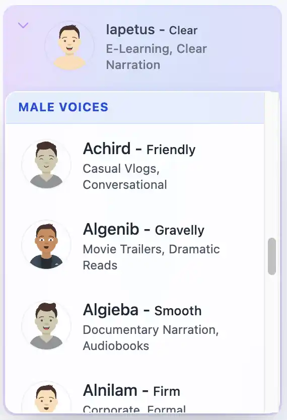 Male AI Voice Options
